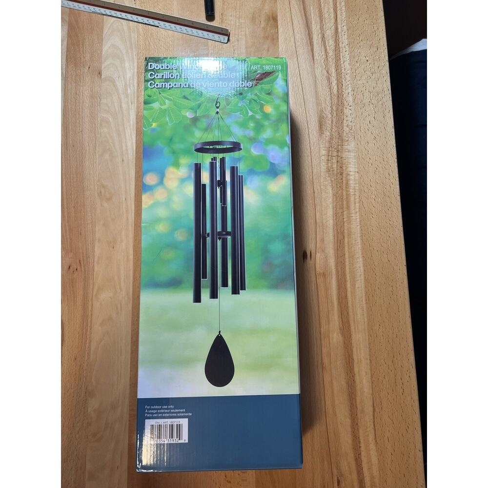 Stylecraft Double Wind Chime, 7 in. Diameter x 46 in. H Harmonic Aluminum Tubes